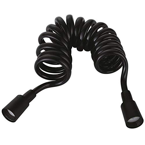 Ymnilian Flexo Ducha,Recambio Manguera Ducha Primavera Flexible retráctil Manguera for Cabezal de Ducha Bidé Ducha del Tubo de Agua(Black,150cm)