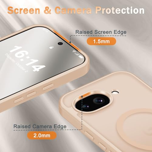 Image of for Google Pixel 10a Case, Matte Magnetic Phone Cover [with 1 Screen Protector] [Support for MagSafe] [Shockproof Military Grade Protection] Translucent Frosted Back, Coral Pink