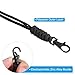 PATIKIL Badge Lanyard with Lobster Clasp 19 Inch, Necklace Keychain Cord Metal Hook Strap for Keys Whistle Badge Holder, Black