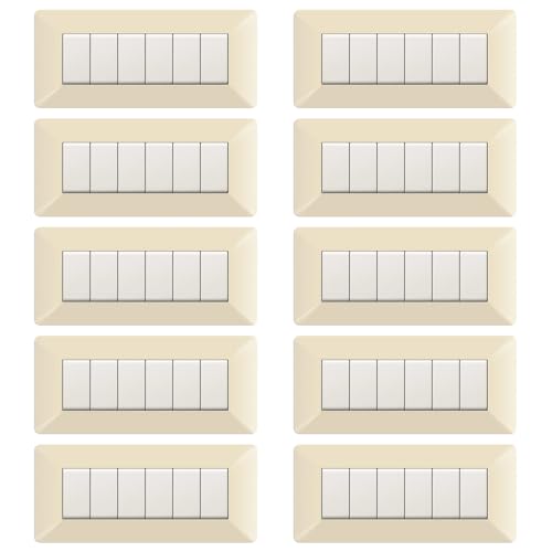 Plaque Bticino Matix 6 modules ivoire pour interrupteur et prise de courant moderne - 2