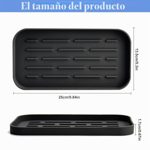 Miniatura 5 de Swirlcolor Reposa Cucharas Cocina, Soportes Para Cucharas Silicona Funcionales Soporte Para Cuchara De Cocina En La Encimera De La Cocina, Soportes De Vajilla En La Mesa - Negro