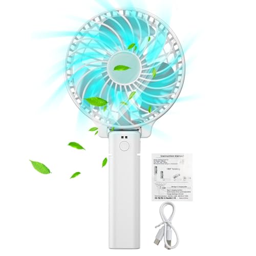 Monozoz Portable Fan | Three-Speed Wind Air Conditioner | Three-Speed Air Conditioner, 180° Adjustable USB Rechargeable Fan With Long-Lasting Battery For Working & Outdoor Sports