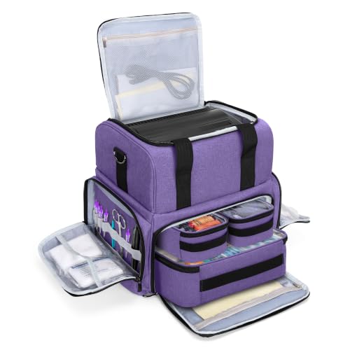 BAFASO Large Tattoo Case with 3 Inner Removable Pouches, Purple