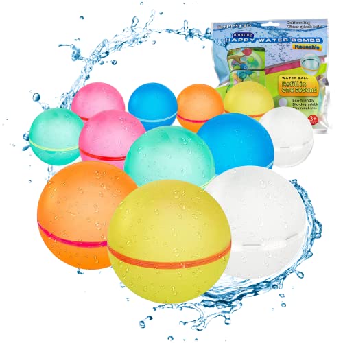 SOPPYCID Reusable Water Balloons, Pool Beach Toys for Boys and Girls, Summer Toy Water Toy for Kids Ages 3-12, Outdoor Activities Water Games Toys Self Sealing Water Splash Ball for Fun