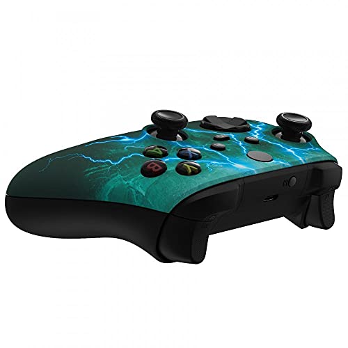 Image of MODDEDZONE Custom Wireless UNMODDED Controller for Xbox One S /X and PC - Exclusive and Unique Designs - The Perfect Gaming Gift for Enthusiasts Green Storm