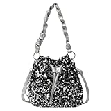 レディース スパンコール スリングバッグ 巾着バケット ショルダーバッグ スパークリングパース (シルバー)