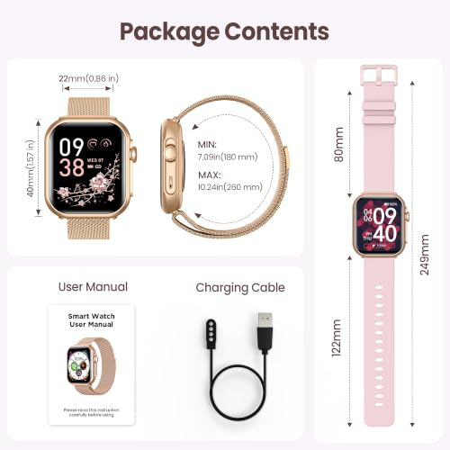 Smart Watch for Women,Fitness Smartwatch,Fitness Watch Tracker with 2 Bands - image 8