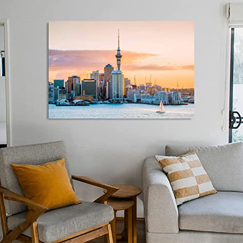 Framed Canvas Wall Art Auckland Building Landscape