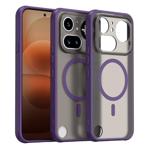 �Ή��@�� Nothing Phone 4A Pro �g�ѓd�b�P�[�X,�������̃}�b�g�d�グ�A�ϏՌ��E�}�O�l�b�g���X�}�z�P�[�X Purple