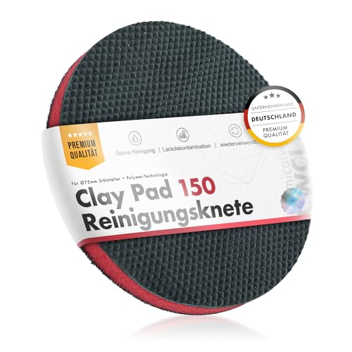 chemicalworkz® Clay Pad (Ø150mm) Reinigungsschwamm mit Polymerschicht - Clay Bar Ersatz mit extremer Reinigungskraft - Auto Reinigungsknete, Lack Knete Auto, Lackreiniger Knete