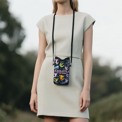 Image of Cell Phone Sleeve Pouch with Adjustable Strap - Axolotl Gifts