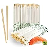 Solid Wooden Chopstick 400 pairs | Individually Wrapped Disposable Chopsticks Bulk | Best for Sushi & Asian Dishes