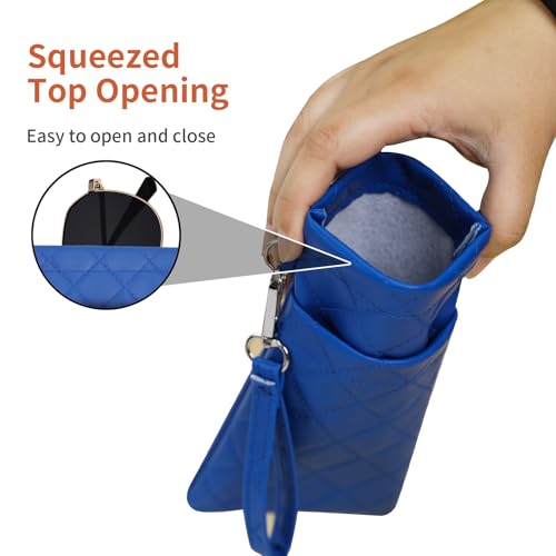 Image of Double Eyeglass Case Soft Dual Glasses Case for Women Men Travel Squeeze Top Sunglasses Cases Eyeglasses Pouch
