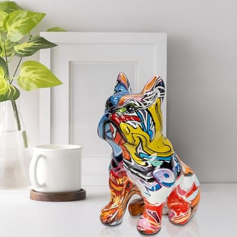 UTTCMK Graffiti French Bulldog Statue Cover