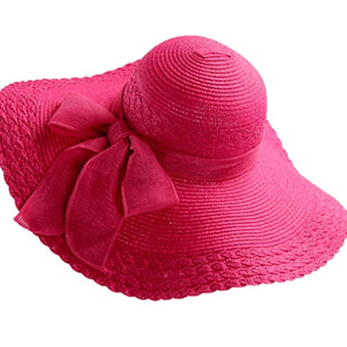 Chapeau de plage en paille de blé naturelle à large bord