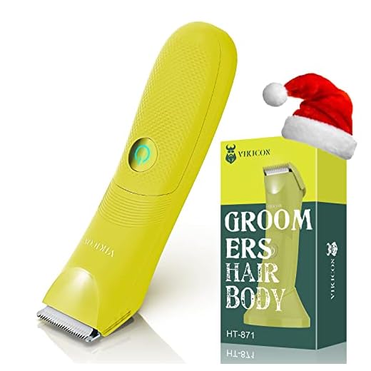 VIKICON Body Hair Trimmer for Men, Pubic Hair Trimmer for Ball/Body/Groin, Electric Shavers Razor w/Ceramic Blade, IPX7 Waterproof Body Grooming Kit, Male Hygiene Razor w/LED Light, Type-C Charging