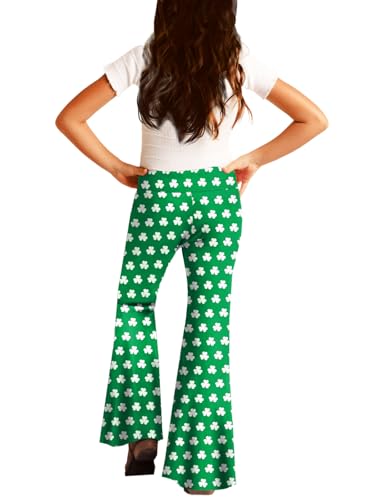 Image of Deerose Girls Halloween Hippie Bell Bottom Pants High Waist Flare Pants 5-14 Years