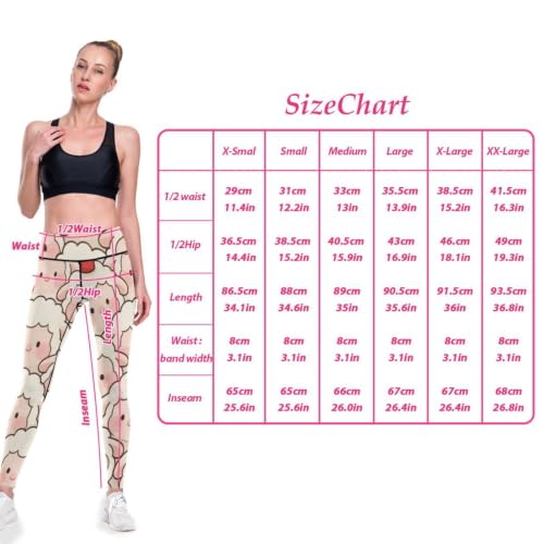 Leggings de yoga estampados para mujer mallas activewear capri control abdomen ovejas blancas 7