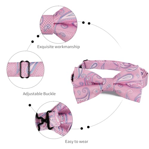 Image of Alizeal Mens 4pcs Vintage Paisley Bow Tie Set