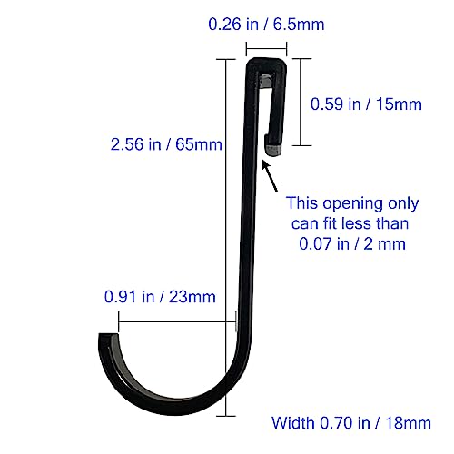 Image of Shower Caddy Hooks, Razor Hanger for Shelf and Loofah (Black - 6 Packs)