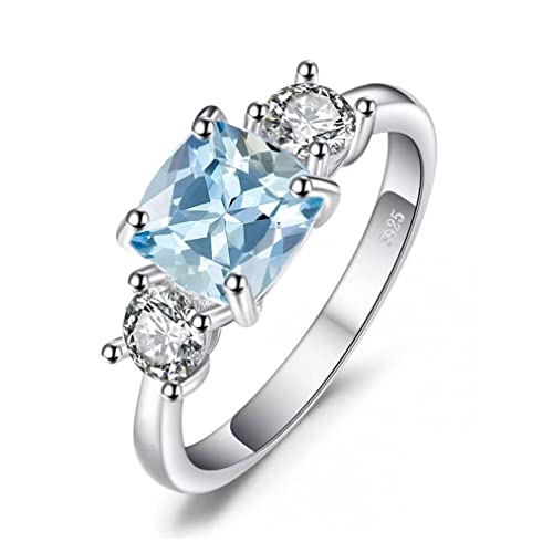 Bague en argent 925 avec topaze bleue carrée pour illuminer vos tenues de soirée
