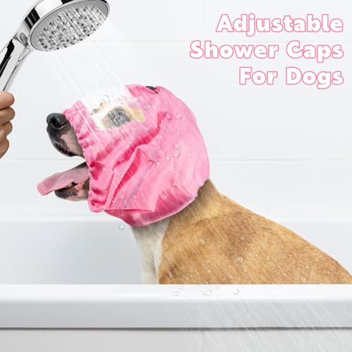 Image of Adjustable Dog Ear Covers - Waterproof Dog Ears & Eyes Protection for Bath
