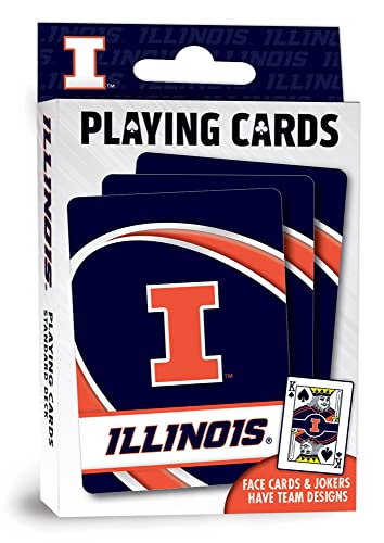 Image of MasterPieces Family Games - NCAA Illinois Fighting Illini Playing Cards - Officially Licensed Playing Card Deck for Adults, Kids, and Family