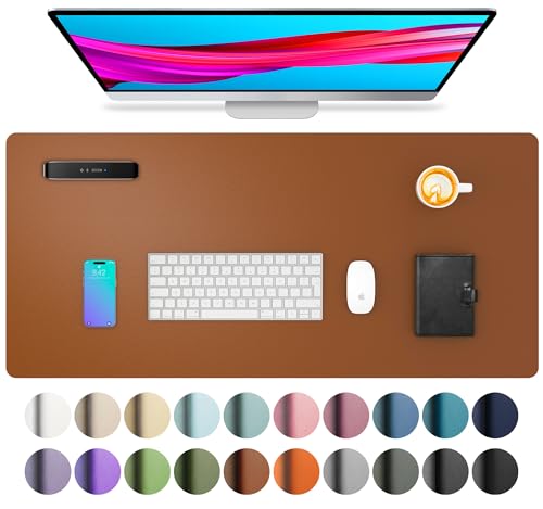 Aothia Leather Desk Pad Protector, Mouse Pad, Office Desk Mat,
