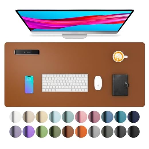 Leather Desk Pad Protector,Mouse Pad,Office Desk Mat, Non-Slip PU Leather Desk Blotter,Laptop Desk Pad,Waterproof Desk Writing Pad for Office and Home (Brown,31.5" x 15.7")