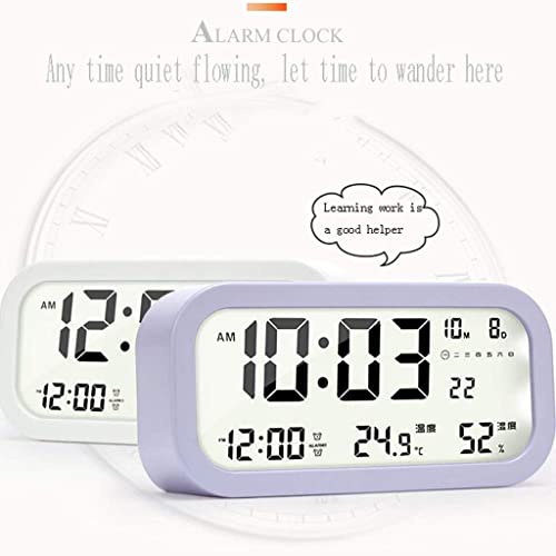 Réveil numérique LCD bleu de table avec date, heure et température - 3