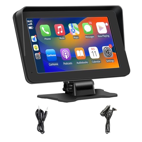 Apple Carplay Portable Car Stereo and Android Auto,Carplay Screen for Car Radio with Bluetooth Handsfree, 7'' Touch Screen with Phone Link/FM/AUX