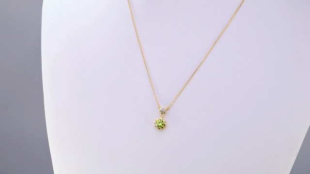 Amazon | [Free bird] ネックレス ピアス セット 合成ペリドット  