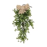 Artificial Four Leaf Clover Teardrop Swag 50cm Green Hanging Garland Welcome Sign for Wedding Window Door Decor