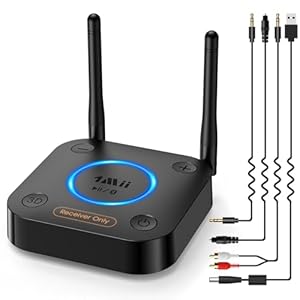 1Mii B06Pro Bluetooth 5.3 HiFi Empfänger, Kabelloser Audio Adapter mit Großer Reichweite, aptX Low Latency & 3D Surround, Optisch/Koaxial/3,5mm AUX für Stereoanlage & Lautsprecher