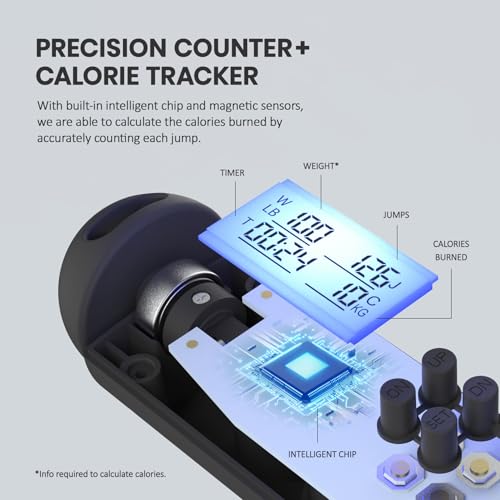 multifun Digital Jump Rope with Smart Counter & Timer - Adjustable Speed Skipping Rope for Fitness, Weight Loss, Boxing, MMA - Tangle-Free Ball Bearings & Anti-Slip Handles for Men, Women, Kids - Image 3