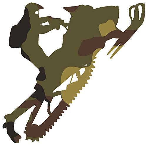 Snowmobiling Vinyl Decal - 5 Inches - For Cars, Trucks, Windows, Laptops, Tablets, Outdoor-Grade 2.5mil Thick Vinyl - Camo Print