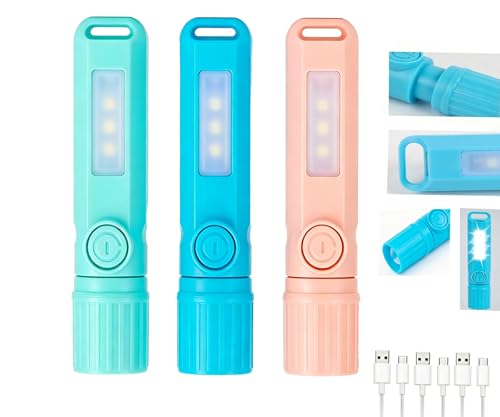 Lampe de poche enfants et adultes lot de 3 torches LED USB C cadeau idéal randonnée