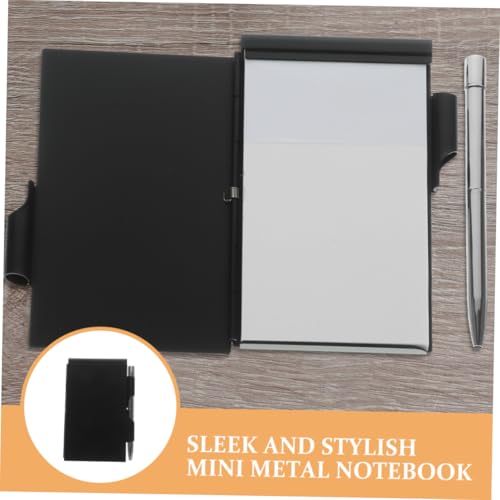 Libreta de bolsillo protectora contra desgaste mini bloc de notas de aluminio resistente 3