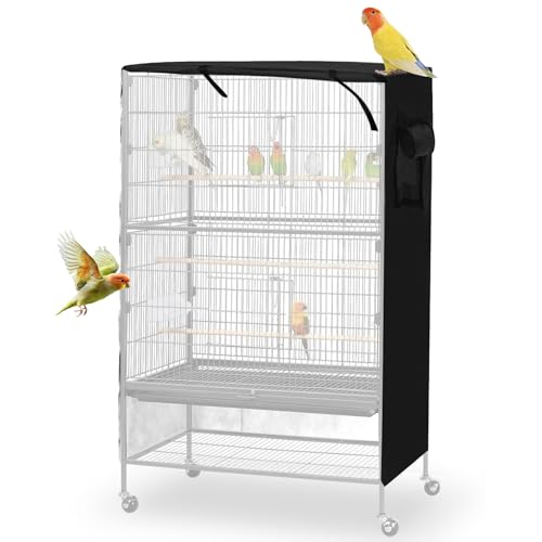 Image of Bird Cage Cover, Large Birds Cage Covers for Night, Birds Cover for Cage with Adjustable Front Curtain, Blackout & Breathable Birdcage Covers for Parrot, Small Animals(Not Include Bird Cage)