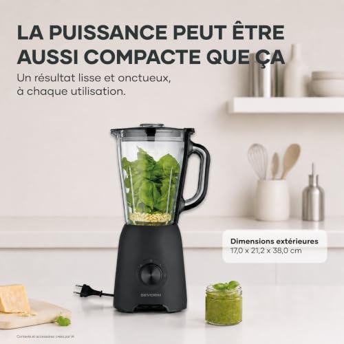 Blender Severin SM3722 – 600 W, 1,5L, 2 Vitesses + Turbo - vue 2