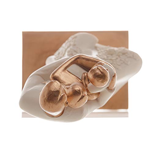 Figura Decorativa Família de Resina Branco 9cm x 7cm x 20cm - Wolff