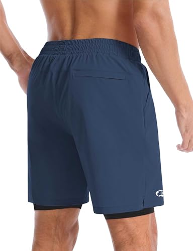 Image of CBlue Men's Outdoor Quick Dry Lightweight Sports Shorts with 2 Zipper Pockets, Breathable Hiking Running Gym Workout Athletic Shorts | CBblue Men's Quick Dry Sports Shorts with Zipper Pocket