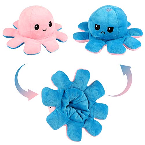Zaloife Octopus Plüschtiere, Reversible Octopus Plush zum Wenden, Doppelseitige Flip Kuscheltier Octopus, Stofftier… – Bild 4