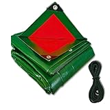 Lona Impermeable Exterior Reforzada 300 g/m², Toldo de Protección PE Doble Cara con Ojales de Aluminio y Cuerda Incluida, Resistente a Rayos UV y Lluvia para Jardín, Piscina, Coche y Leña 4 x 4.