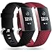 Faliogo 2 Pezzi Cinturino di Ricambio Compatibile con Fitbit Charge 3 Cinturino/Fitbit Charge 4 Cinturino, Cinturini Sportivi Morbidi per Donna Uomo, Piccoli, Nero/Rosso