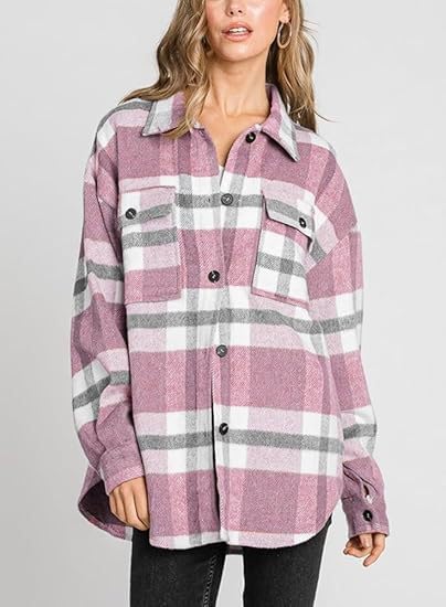 Damskie flanelowe koszule w kratę z długim rękawem zapinane na guziki kurtki płaszcze z bocznymi kieszeniami flanelowa koszula zapinana na guziki, 06, XL
