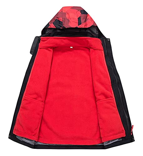 3 In 1 Jacket Kids Water Repellent Jacket Fleece Lined Coat Child Lightweight Hiking Hooded Jacket2