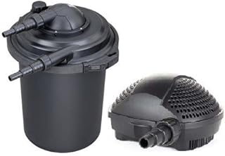 Swell UK Pond Pressure Filter Deluxe 8,000 and 4,500 Pump Set for Fish Pond | 9w UV Clarifier Included for Clear Water | Strainer Casing and Biological & Mechanical Media for Premium Filtration