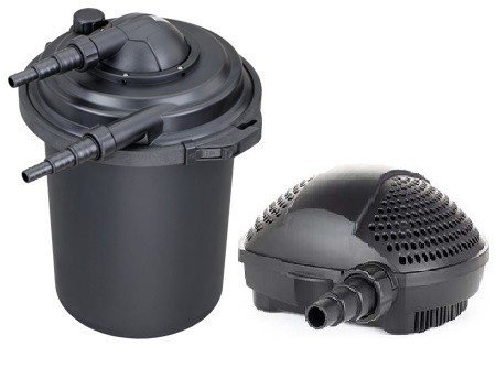 Swell Pond Pressure Filter Deluxe 8,000 and 4,500 Pump Set for Fish Pond | 9w UV Clarifier Included for Clear Water | Strainer Casing and Biological & Mechanical Media for Premium Filtration