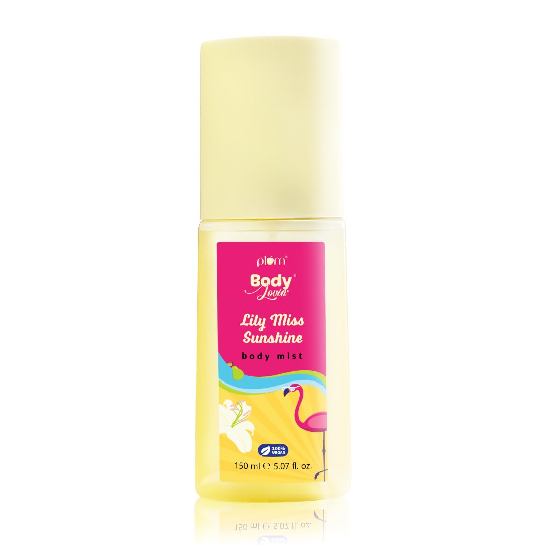 Plum BodyLovin' Lily Miss Sunshine Body Mist| Long Lasting Fresh Summer Fragrance With Notes Of Lily, Bergamot & Pear | Travel-Friendly Perfume Body Spray 150ml-image-0